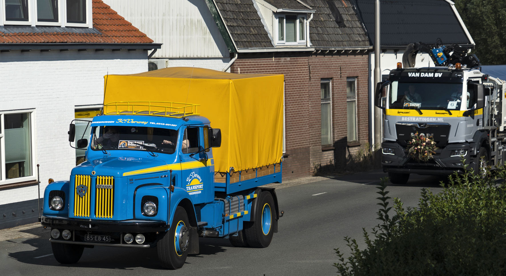 Vrachtwagens rijden zaterdag de Truckrun Groene Hart