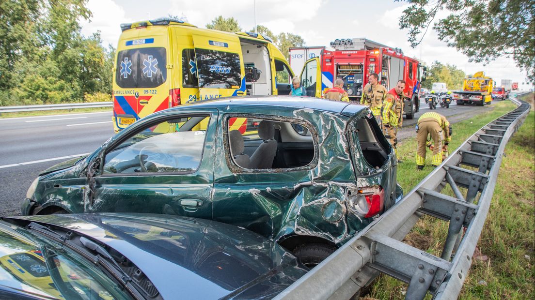 Botsing tussen auto’s op A12, bestuurder onder invloed
