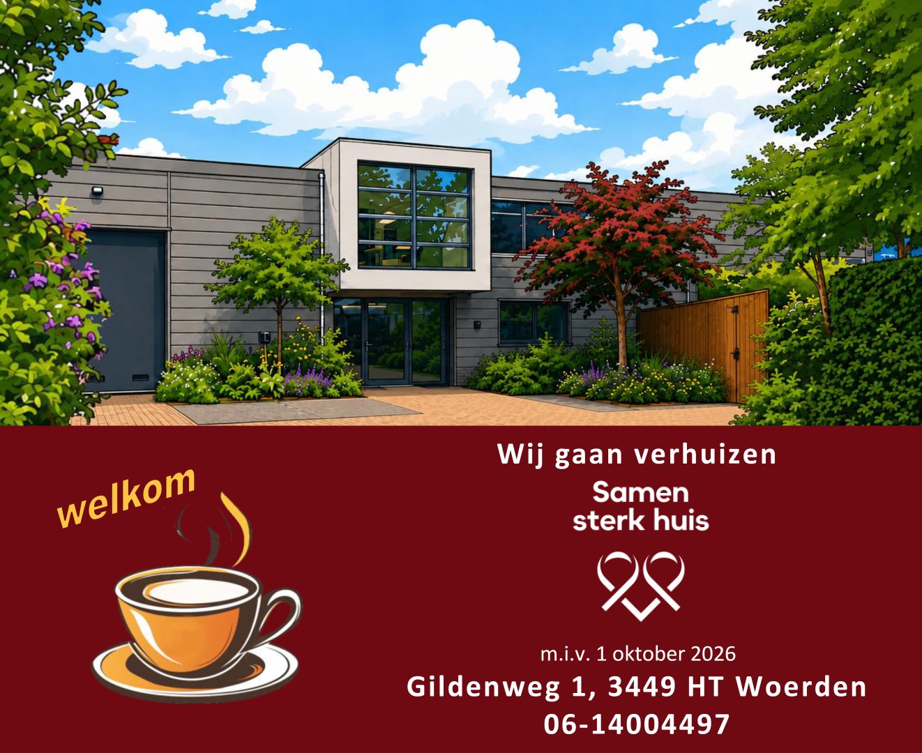 Samen sterk huis Woerden verhuist per 1 oktober
